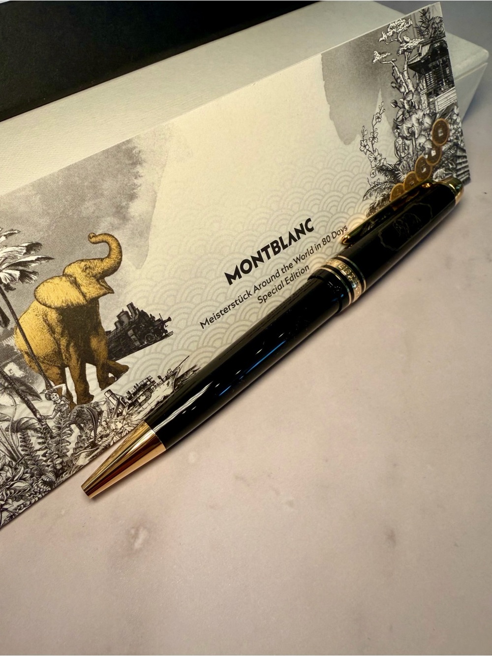 Montblanc Black and Gold Meisterstück Ballpoint Pen